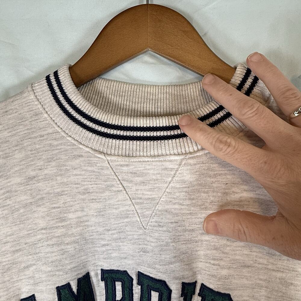 VTG University Cambridge Ringer Sweatshirt Crew RARE Academia SIZE SMALL 80s 90s - Picture 5 of 15